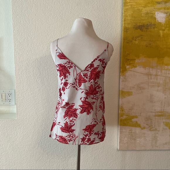 NWOT Club Monaco Floral Soft Printed Silk Cotton Blend Cami Gray Mix - Picture 6 of 8